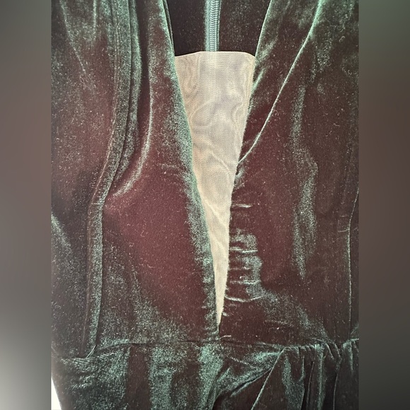 Lulus My Dream Come True Forest Green Velvet Strapless Maxi Dress. Size Medium. - Picture 7 of 9